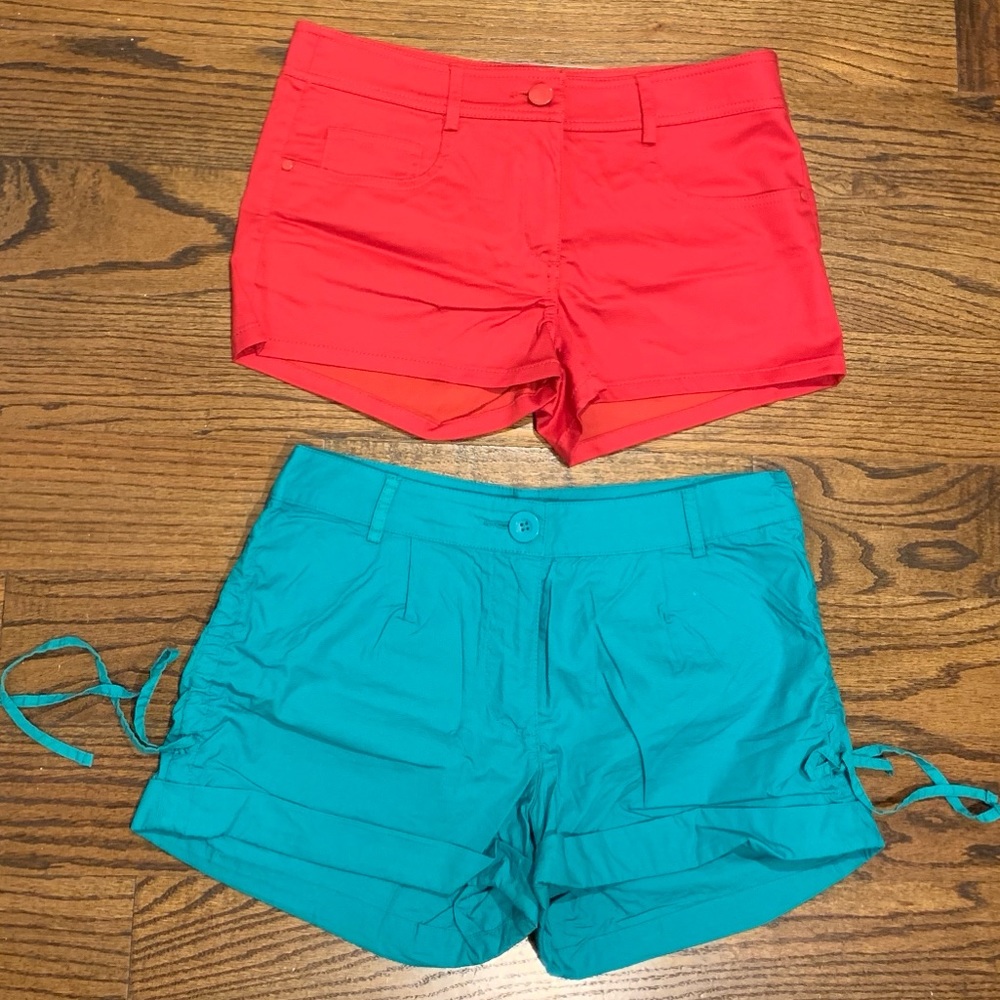 Lot 2 New H&M Colorful Hot Pink Teal Shorts sz 8